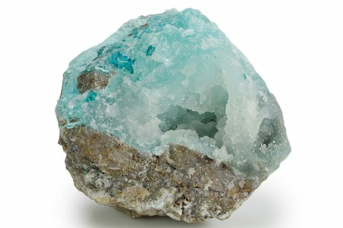Stunning Druzy Quartz on Chrysocolla - DR Congo #347450
